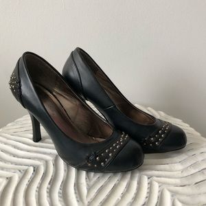 Wild Diva Black Studded Heels 7 Black Pumps with Metal Stud Accents